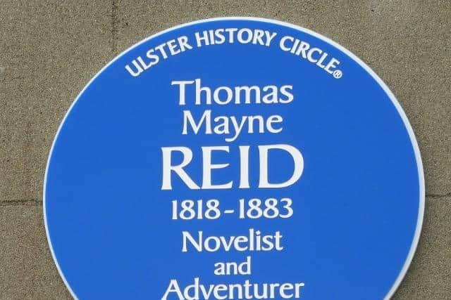 The blue plaque to Thomas Mayne Reid