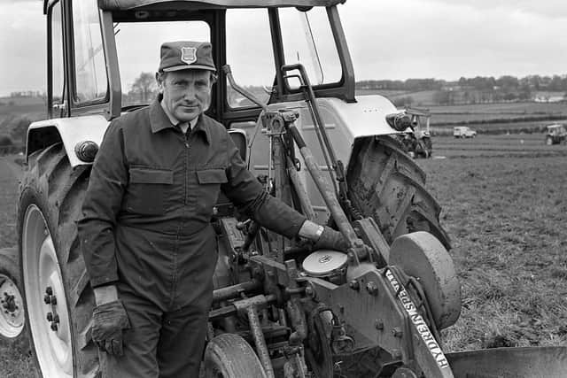 John McKee from Kilroot Ploughing Society, pictured in November 1980 at the international ploughing match which was held at Moira. He was to represent Northern Ireland in the 1981 world match. Picture: Farming Life archives/Darryl Armitage