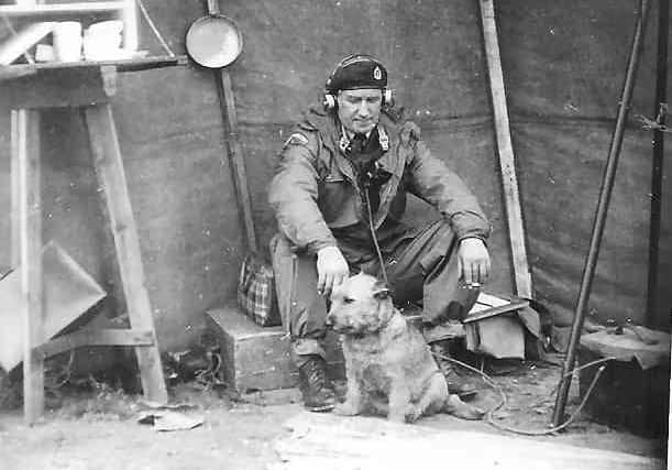 Brian Willis's father and dog 'Jan' on duty with the ROC in 1940