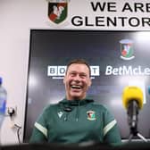 Duncan Ferguson sharing a smile with the media after Glentoran's confirmation of his appointment as first-team manager. (Photo by Stephen Davison/Pacemaker Press)