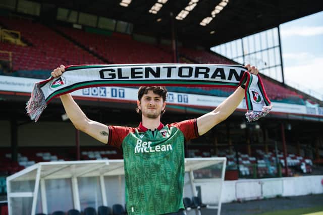 Zeno Ibsen Rossi has completed a move to Glentoran after signing a long-term contract at The BetMcLean Oval. (Photo by Glentoran FC)
