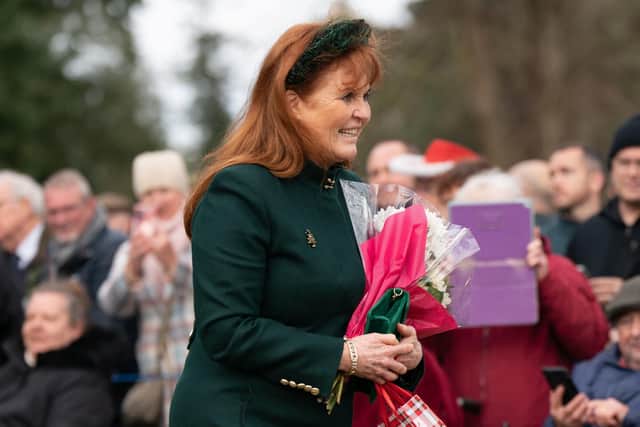 Sarah, Duchess of York, attending the Christmas Day morning church service at St Mary Magdalene Church in Sandringham, Norfolk.Photo: Joe Giddens/PA Wire