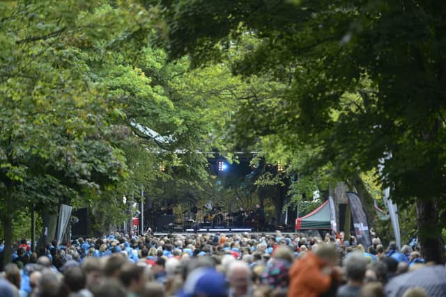 Van Morrison performed under Cyprus Avenue's iconic trees to mark his 70th birthday in August 2015. Photo: Colm Lenaghan/Pacemaker