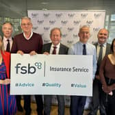 FSB Insurance Service (FSBIS) has announced a new partnership with Dickson & Co Insurance Brokers in Northern Ireland. Pictured are Roisin McAliskey, FSB development manager; Roger Pollen, head of FSB NI, David Perry, managing director, FSB Insurance Service, Martin McTague, FSB national chair, Gavin Mitchell, director, Dickson & Co Insurance Brokers, Alan Lowry, chair of FSB NI Policy Unit and Rachel Cleary, enterprise team, Dickson & Co Insurance Brokers