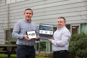 Stephen McAneney, Founder and Director of Allied Group, with Kieran McCann, Head of Sales at Allied Group, following the company’s warning that new UK carbon border tax rules could add up to £2m in annual costs for importers from 2027.