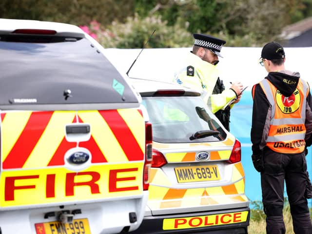 Manx police are investigating the fatal accident that claimed the lives of a rider and marshal at the Southern 100 on Tuesday. Picture: Stephen Davison/Pacemaker Press