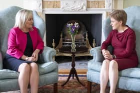 Scottish First Minister Nicola Sturgeon (right) met with Sinn Fein vice president Michelle O’Neill