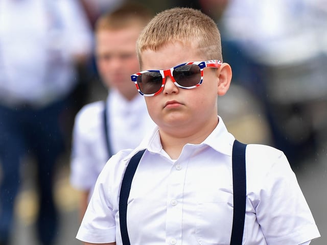 The Twelfth celebrations in Coleraine, hosted by Macosquin District LOL No. 8 parade though the town. Visiting districts to Coleraine include City of Londonderry Grand Orange Lodge; Coleraine District LOL No. 2; and Limavady District LOL No. 6.