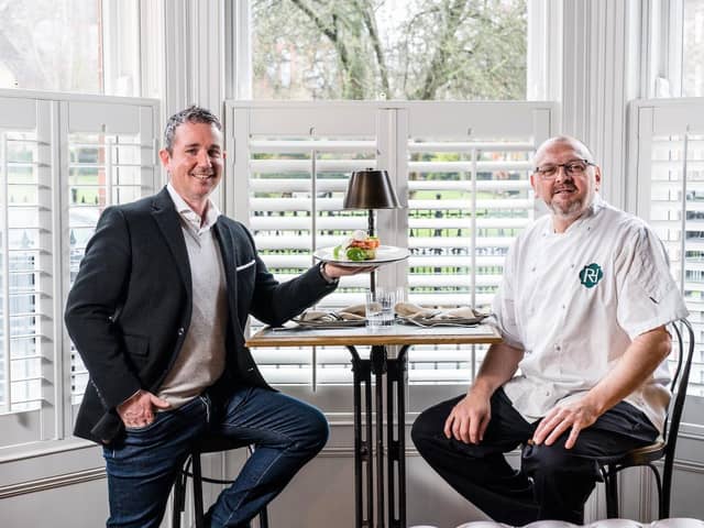 In the lead up to the completion of a £7 million restoration project, Belfast’s five-star hospitality house, Regency House (formerly The Regency), has appointed hospitality stalwart, Michael O’Connor, as its executive head chef. Pictured are Anthony Kieran, proprietor of Regency House and Michael O’Connor, newly appointed executive head chef of Regency House