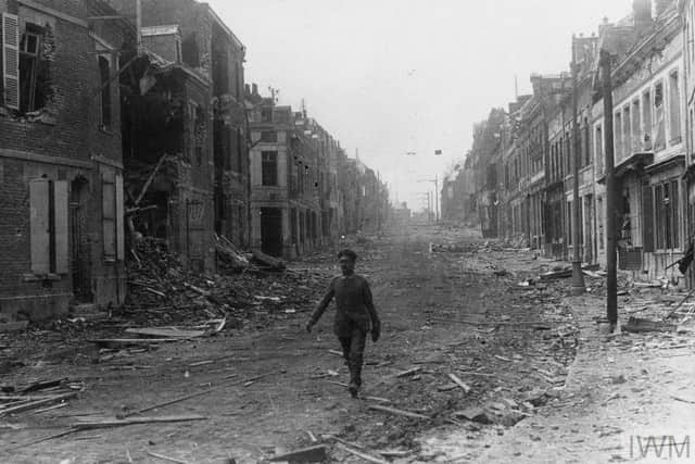 St Quentin, France, towards the end of WWI. Image: Imperial War Museum