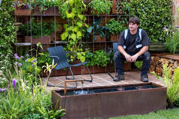 Conal McGuire in his award-winning ‘Brickyard’ garden at RHS Flower Show Tatton Park in 2023.