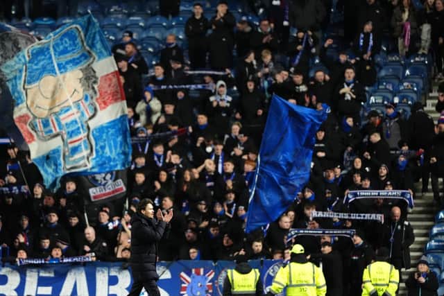 Rangers manager Danny Rohl applauds the fans following success on Friday in the Scottish Cup fourth round at Ibrox. (Photo by Andrew Milligan/PA Wire)