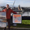 Adrian Margey pictured with some of his work ahead of this weekend's exhibition at Ebrington. Credit Adrian Margey
