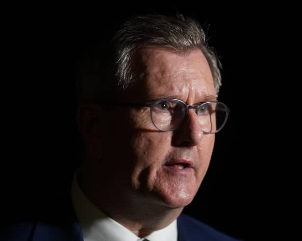 DUP leader Sir Jeffrey Donaldson is awaiting action from the Government over long-running talks to address unionist concerns on post-Brexit trading arrangements.
Photo: Brian Lawless/PA Wire