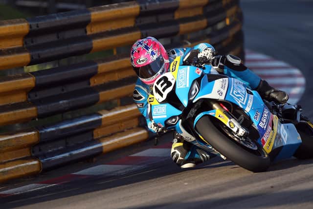 Northern Ireland's Lee Johnston in action on the Ashcourt Racing BMW at the Macau Grand Prix in 2019.