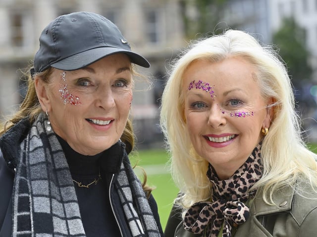 Marianne Creaney and sister Siobhan Sharkey pictured at Belfast City Hall