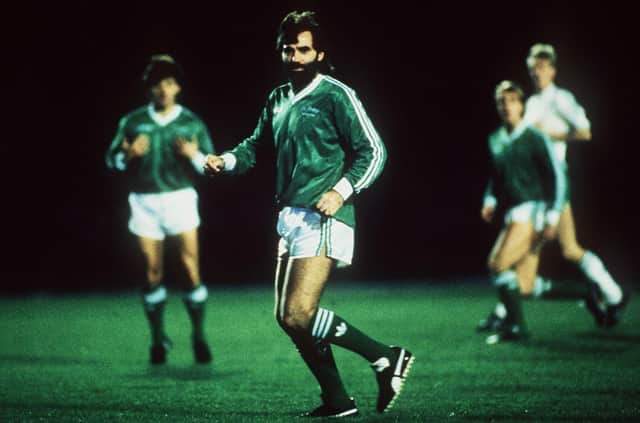 George Best playing in his Windsor Park testimonial in 1988. ​I doubt his detractors contributed as much as he did to his native land