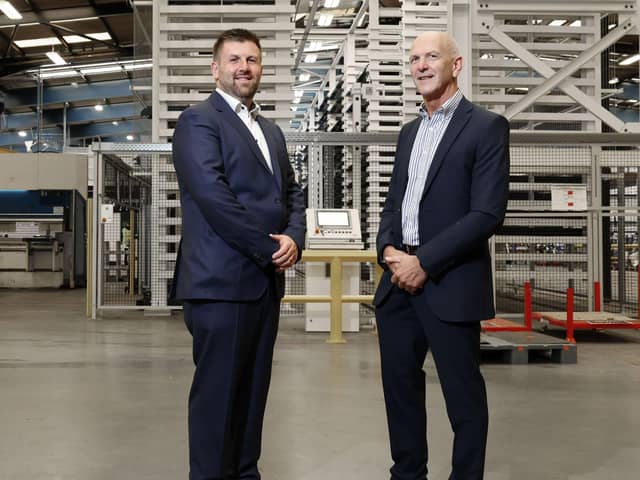Pictured are Mark Hutchinson, CEO of Hutchinson Engineering and George McKinney, Invest NI director of technology, services & scaling