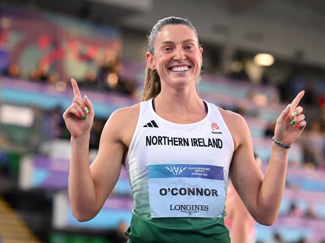 Team Northern Ireland's Kate O'Connor claimed the country's first gold medal in athletics since 1986 in the heptathlon in Glasgow. (Photo by Mattia Ozbot/Getty Images)