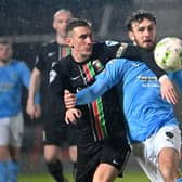 Jordan Gibson, pictured in action for Ballymena United, has returned for a second spell with Loughgall. PIC: INPHO/Presseye/Stephen Hamilton
