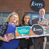 Pictured at Karri Kitchen in Craigavon are, from left: Brenda Kelleghan of Southern Regional College; Shera McAloran of Karri Kitchen; Graeme Wilkinson of DfE; and Lee Campbell of Southern Regional College.
