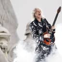 Brian May of Queen performs during the Platinum Party At The Palace at Buckingham Palace on June 4, 2022