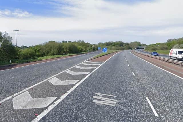 The M1 has been closed between junctions 14 and 15 Belfast bound (the image above shows another section of the road nearer to Craigavon)