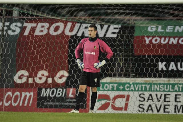 Aaron Hogg representing his beloved Glentoran. (Photo by Russell Pritchard/Presseye)