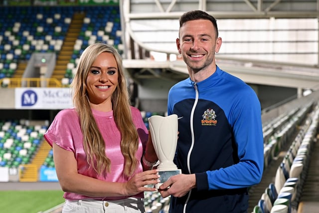 Matthew Fitzpatrick was named in the 2022/23 Team of the Season after a stellar campaign for Glenavon which earned him a summer move to Linfield. He scored five times in April as the Lurgan Blues finished seventh