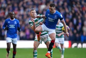 Rangers' Ryan Jack (right) during the recent Old Firm derby with Celtic at Ibrox