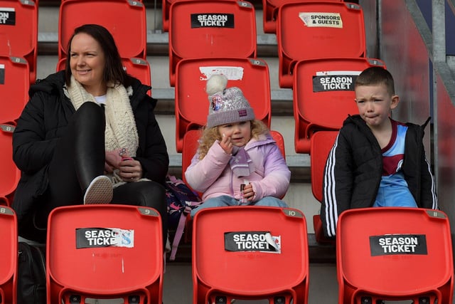 Fans in the Brandywell for the Institute v Linfield game on Sunday. Photo: George Sweeney