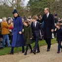 (left to right) the Princess of Wales, Princess Charlotte, Prince George, the Prince of Wales, Prince Louis and Mia Tindall attending the Christmas Day morning church service at St Mary Magdalene Church in Sandringham, Norfolk. Photo: Joe Giddens/PA Wire