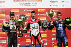 Glenn Irwin took the lead of the British Superbike Championship with a brilliant treble at Oulton Park on the Hager PBM Ducati. Picture: David Yeomans Photography