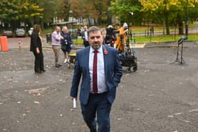 Robin Swann at Stormont yesterday after his last press conference as health minister