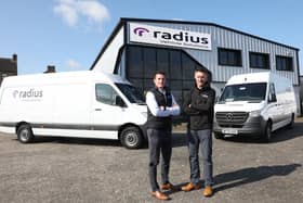 An Irish vehicle solutions provider has added a third premises to its Northern Irish estate to support an ambitious all Ireland growth strategy. Radius Vehicle Solutions (RVS), the only all-island provider of passenger car, van and HGV commercial vehicles service and repair services, has secured a second unit in Mallusk, totalling 5,000 sq ft and representing a £1million investment. Pictured is Ciarán O’Neill, commercial director and Paul McGuire, managing director at Radius Vehicle Solutions at new premises in Mallusk
