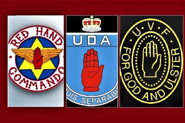 The crests of the RHC, UDA, and UVF