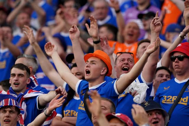 Rangers fans ahead of the UEFA Europa League Final in May 2022. Photo: Andrew Milligan/PA