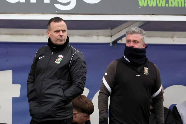 Glentoran manager Rodney McAree pictured during Saturday's Irish Cup tie against Crusaders.