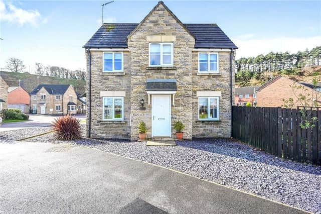 This pretty three-bedroom house at Stone Bank in the Berry Hill Quarry area of Mansfield is on the market for £220,000 with estate agents Leaders Sales.