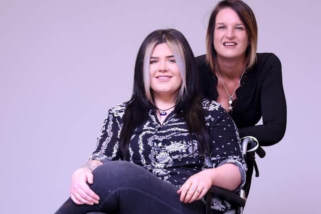 Enniskillen woman Rayanne Dooley, pictured with her counsellor Donna Megraw, has benefited greatly from a new free counselling service, funded by the Housing Executive. She is encouraging other Housing Executive tenants to use the service.