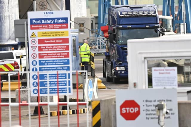 Post-Brexit checks have been taking place at Larne port