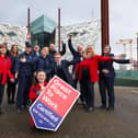 Team members from Titanic Belfast celebrate after the world-leading visitor attraction is certified as a Great Place to Work following an independent employee survey. In addition to this, Titanic Belfast has also announced that it has welcomed its eight millionth visitor