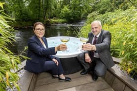 Northern Ireland’s premier luxury hotel and spa resort Galgorm has announced a £3 million investment - unveiling a major guestroom refurbishment programme and plans for a nature-immersive Forest Spa Garden. Pictured is Emma Garrett, Galgorm Spa operations manager and Colin Johnston, Galgorm Collection managing director