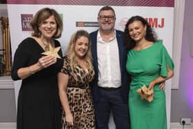 Northern Ireland based agency, Elevator, scooped two awards at the 30th annual Association of Promotional Marketing Companies (AMPC) Star Awards. Pictured are Sara Callanan, Cliodhna Kernohan, Michael McCrory and Erin Murphy from Elevator