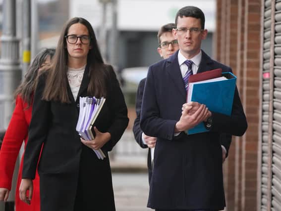 Irish teacher Enoch Burke and his sister Ammi Burke arriving at the High Court in Dublin for the legal case between Mr Burke and Wilson's Hospital School.