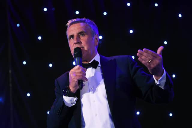 Dermot Murnaghan presenting an awards ceremony in November 2018 – he has revealed he has stage four prostate cancer