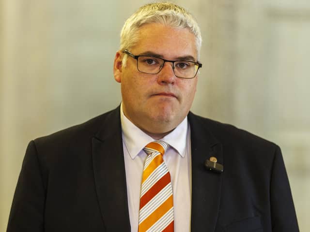DUP leader Gavin Robinson says Al Carns's resignation letter "is a significant intervention".  Pic: Liam McBurney/PA Wire