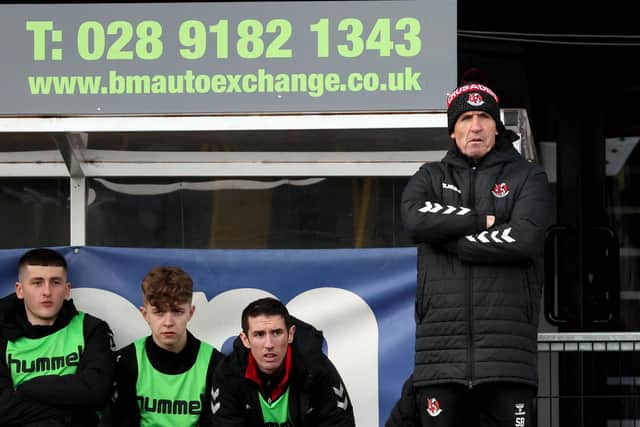 Crusaders manager Stephen Baxter during Saturday's game at Seaview.