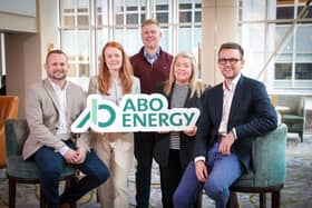 Lisburn-headquartered international renewable energy developer ABO Wind has rebranded to become ABO Energy. Pictured are members of ABO Energy's NI team, Caelan McKnickle, Patricia McGrath, Neil Lutton, Danielle McKay, Michael Mullan