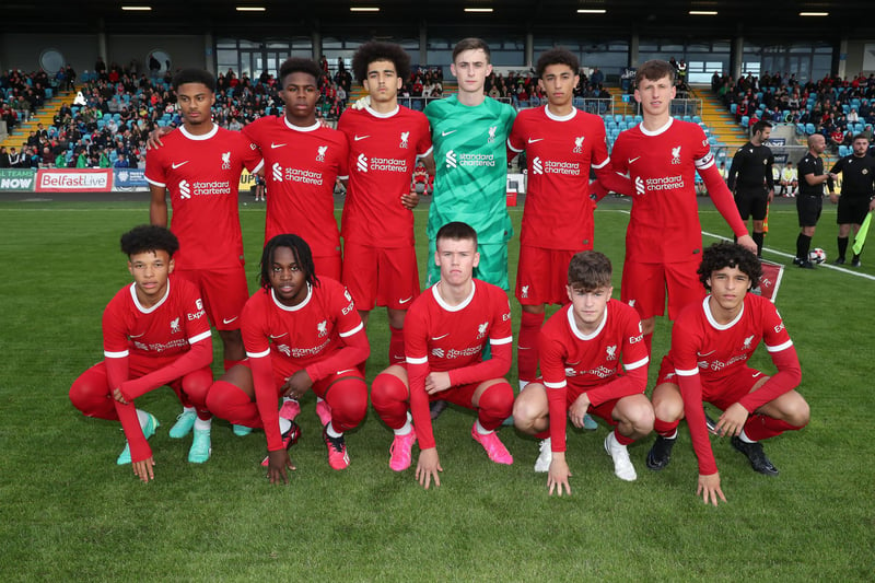 Liverpool team during Monday's Boys Elite match at Ballymena Showgrounds against Valencia